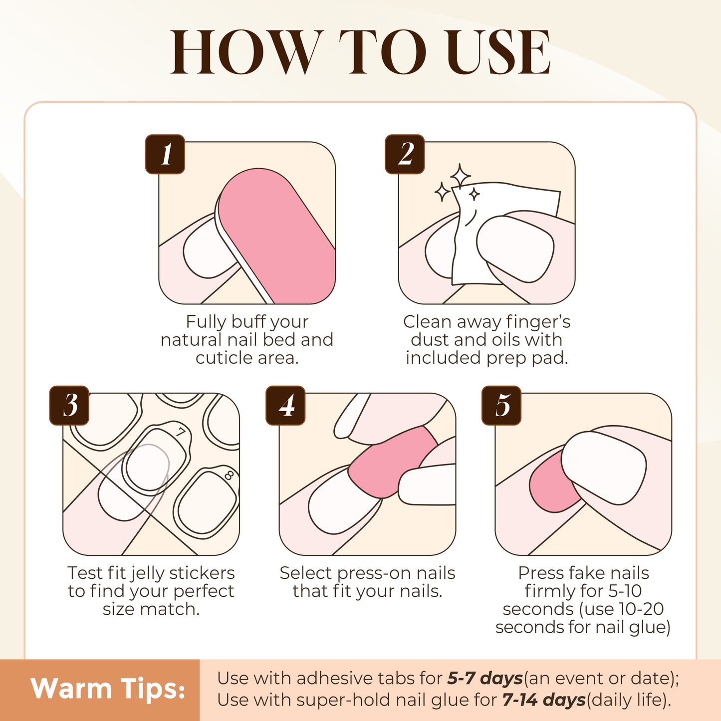 Short, Press-On Chrome White Nails