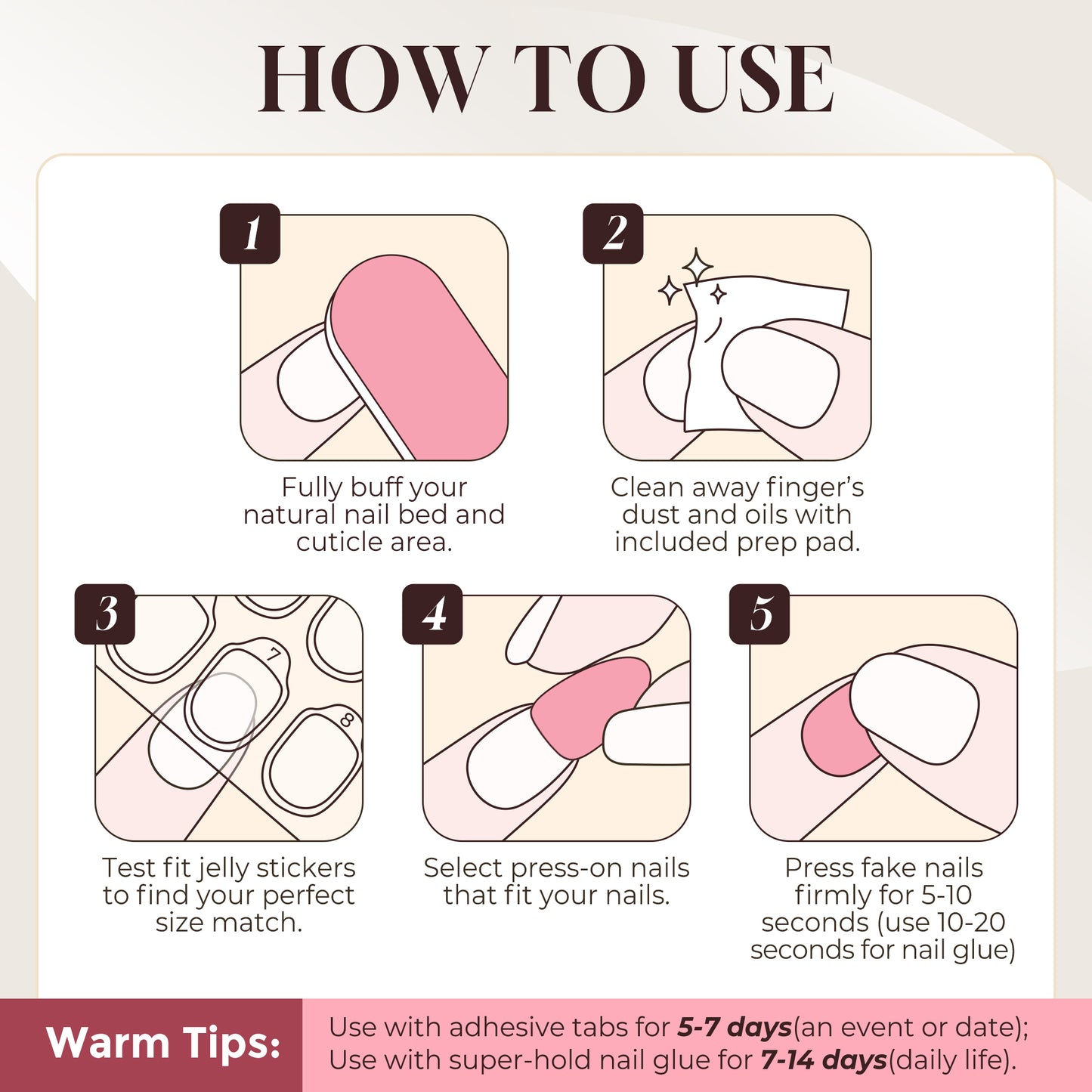 Red Press On Nails Almond