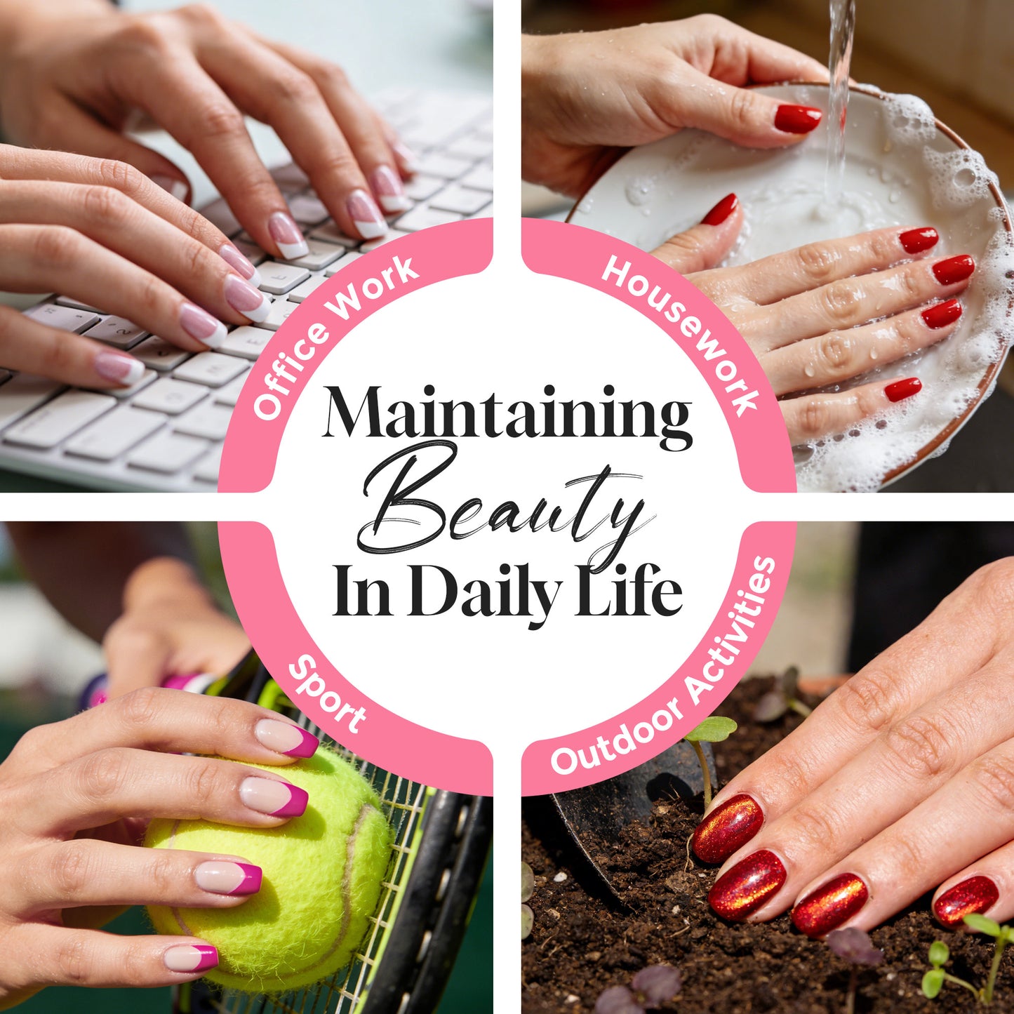 Short Square Press-On Nails — Salon-Grade DIY Kit