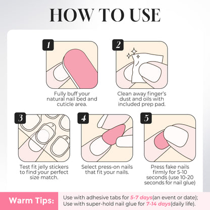 Short Square Press-On Nails — Salon-Grade DIY Kit