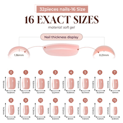 Chrome Nude Press On Nails