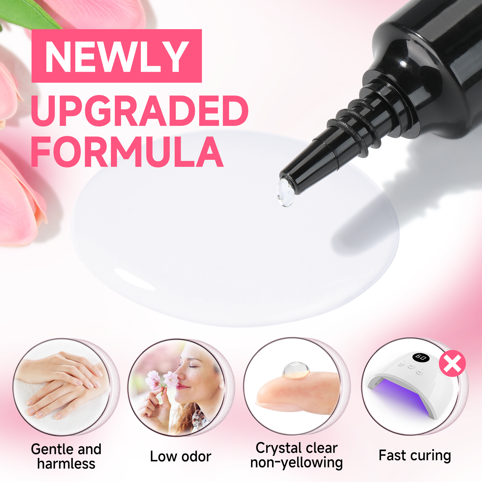 UNA GELLA semi-solid nail gel remover kit with gel remover for press-on nails, no lamp needed, shown in the image.