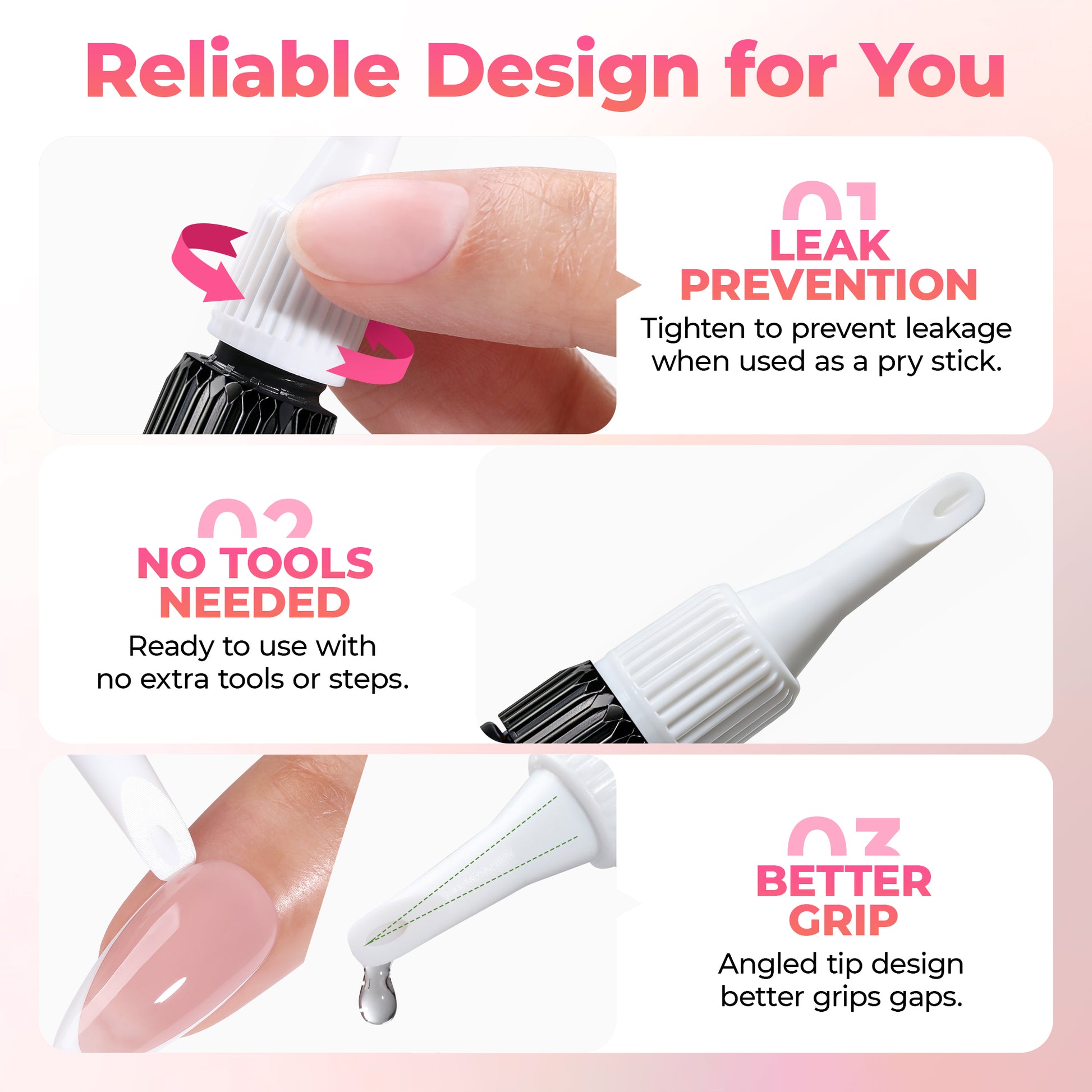UNA GELLA Nail Glue Remover, acetone-free nail polish remover for press-on nails, in two 10ml bottles, gentle and effective.