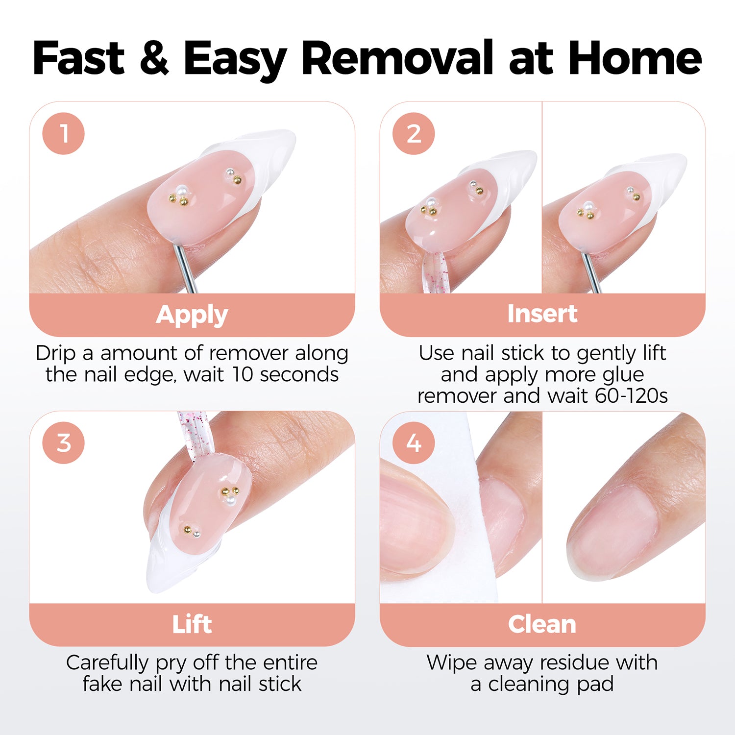 UNA GELLA Nail Polish Remover 20ml, acetone-free, gentle adhesive remover for artificial nails and gel nails.
