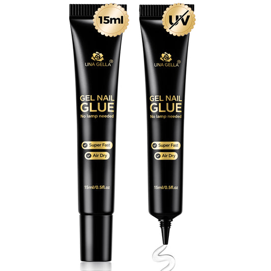UNA GELLA Nail Repair Gel in 15g, air-dry gel for press-on nails, no UV lamp needed, with a smooth, strong gel texture.