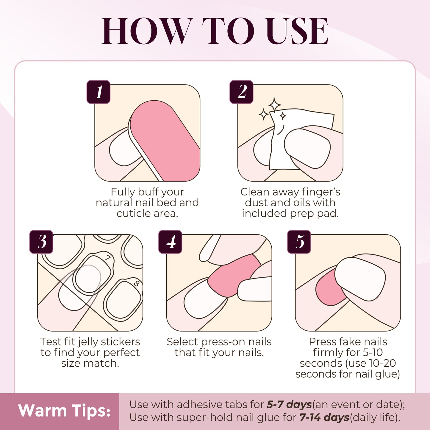 UNA GELLA short almond-shaped pink rose press-on nail tips, soft gel finish, reusable 32-piece kit for stylish nail enhancements.