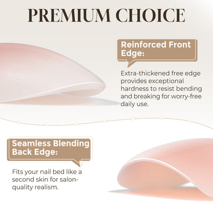 Short almond-shaped ombre soft gel press-on nails by UNA GELLA, displaying 16 sizes for easy fitting.