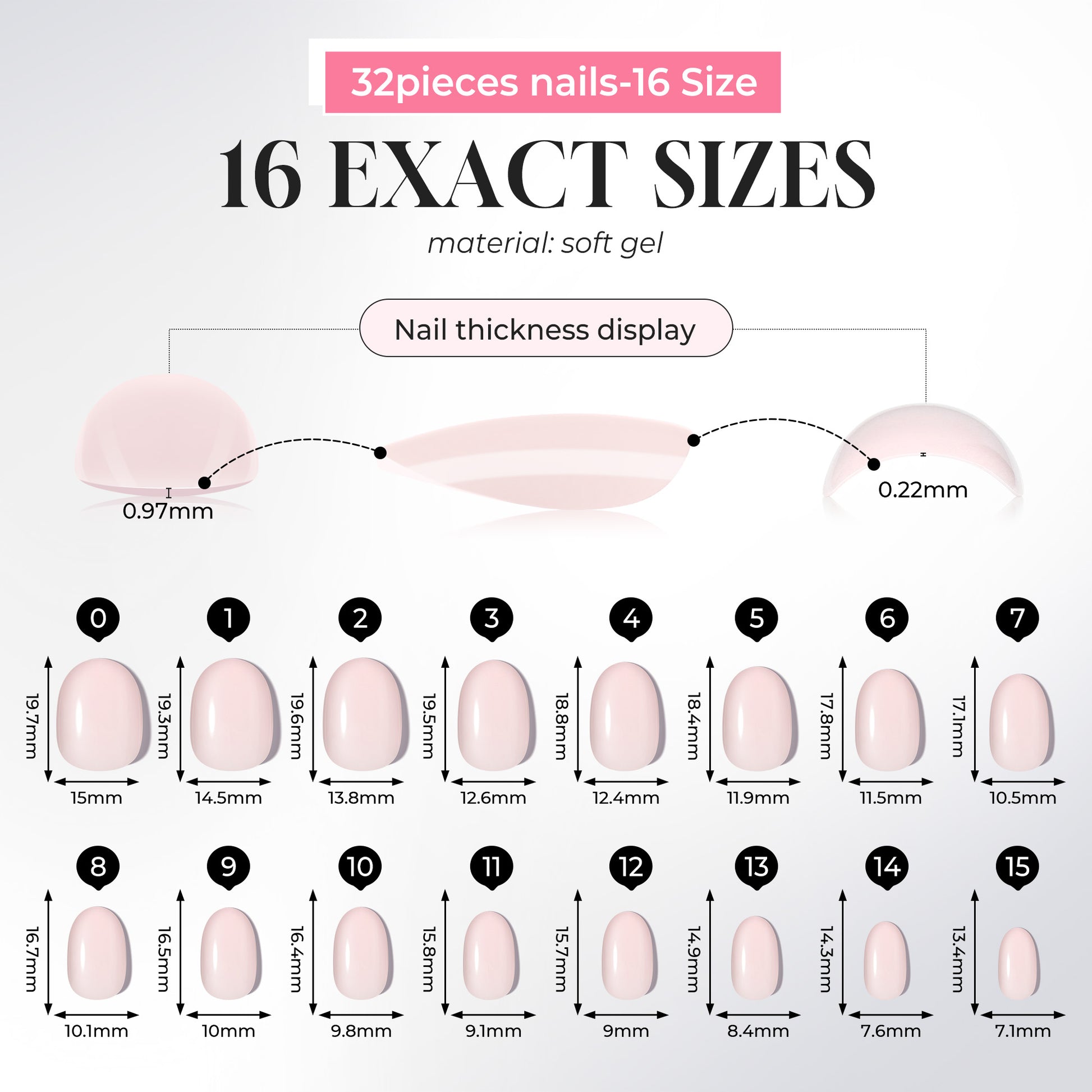 Reusable UNA GELLA soft gel press-on nails in nude pink oval shape with 16 sizes, salon-grade, DIY nail tip set.