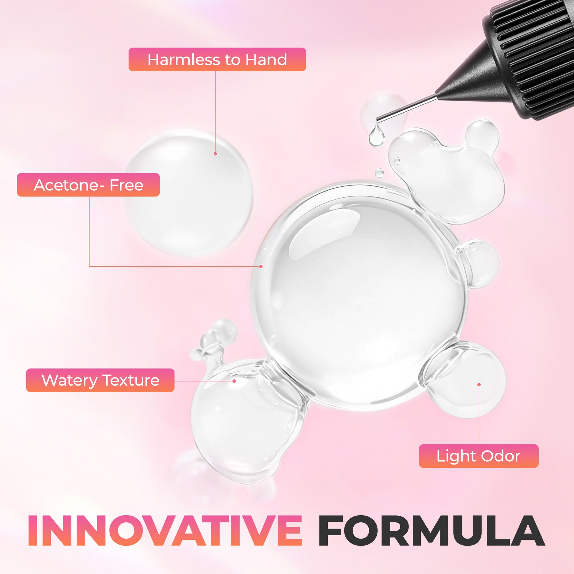 UNA GELLA 20ml nail glue remover solution, acetone-free formula for quick removal of press-on nails, shown in the image.