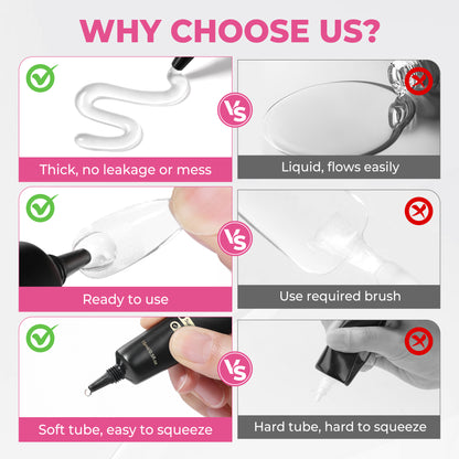 UNA GELLA semi-solid nail glue and remover set with 10ml bottles, featuring press-on nails for a 28-day hold.