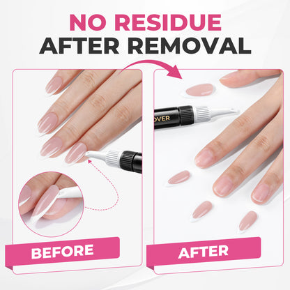 UNA GELLA 15g semi-solid nail glue and 10ml remover set with press-on nails kit for long-lasting, easy-to-apply manicures.