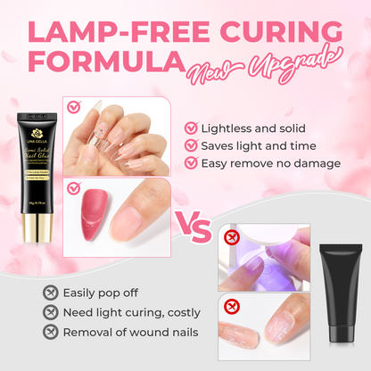 UNA GELLA semi-solid nail glue in 20g, ultra-strong press-on nails adhesive, fast curing, no lamp required, for secure nail application