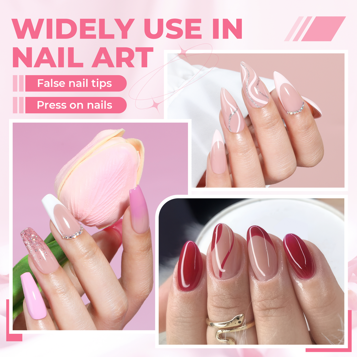 UNA GELLA Semi Solid Nail Glue 20g for press-on nails, featuring fast curing, strong hold, and easy application for durable manicures.