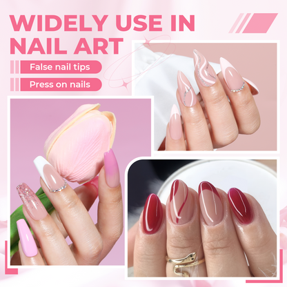 UNA GELLA Semi Solid Nail Glue 20g for press-on nails, featuring fast curing, strong hold, and easy application for durable manicures.