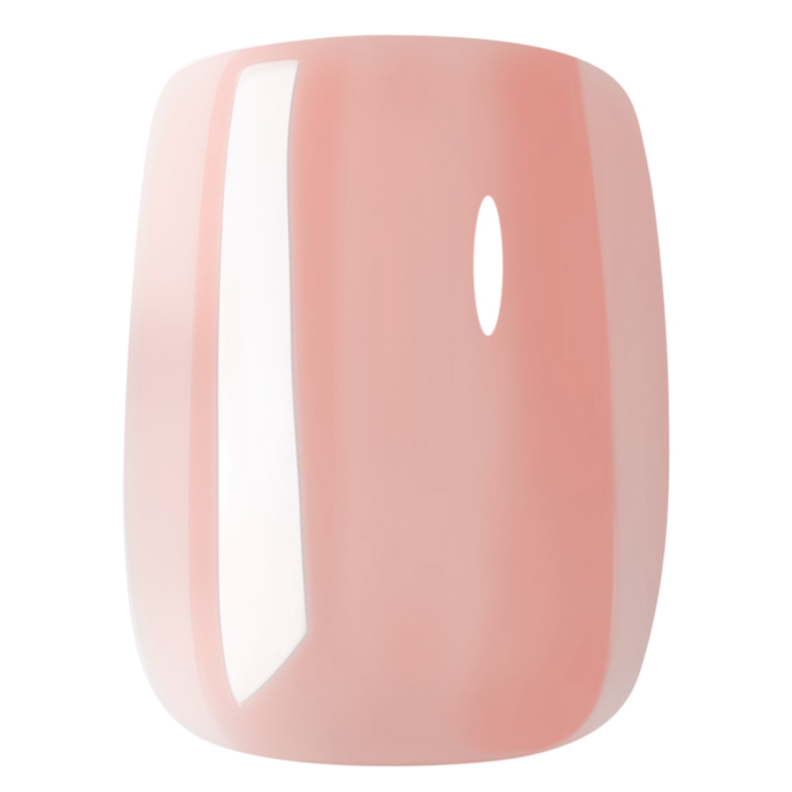 Short squoval chrome nude press-on nails by UNA GELLA with soft gel finish, 16 sizes included for easy fit and stylish look.