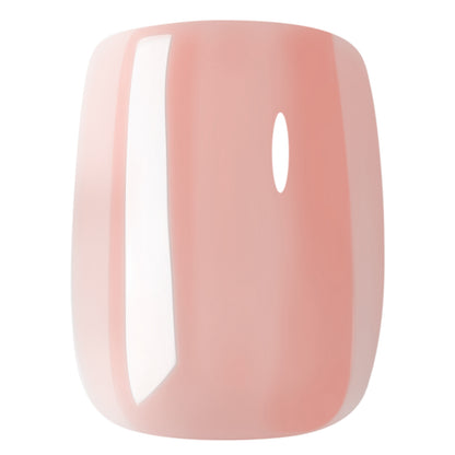 Short squoval chrome nude press-on nails by UNA GELLA with soft gel finish, 16 sizes included for easy fit and stylish look.