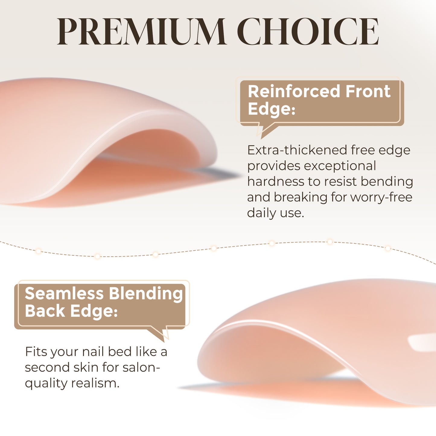 UNA GELLA short squoval soft gel press-on nails in nude cream ombre, 32-piece set featuring reusable gradient nail tips.