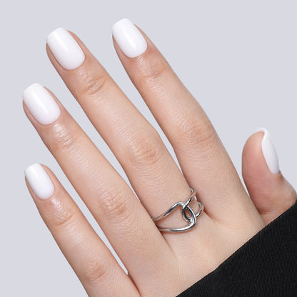 UNA GELLA soft gel press-on nails in short square shape, 32 pieces with 16 sizes, reusable salon-grade DIY kit.
