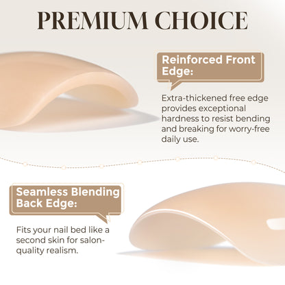 UNA GELLA Nude Short Square Press-On Nails, squoval-soft style, reusable fake nails, 32-pack for natural-looking manicures.