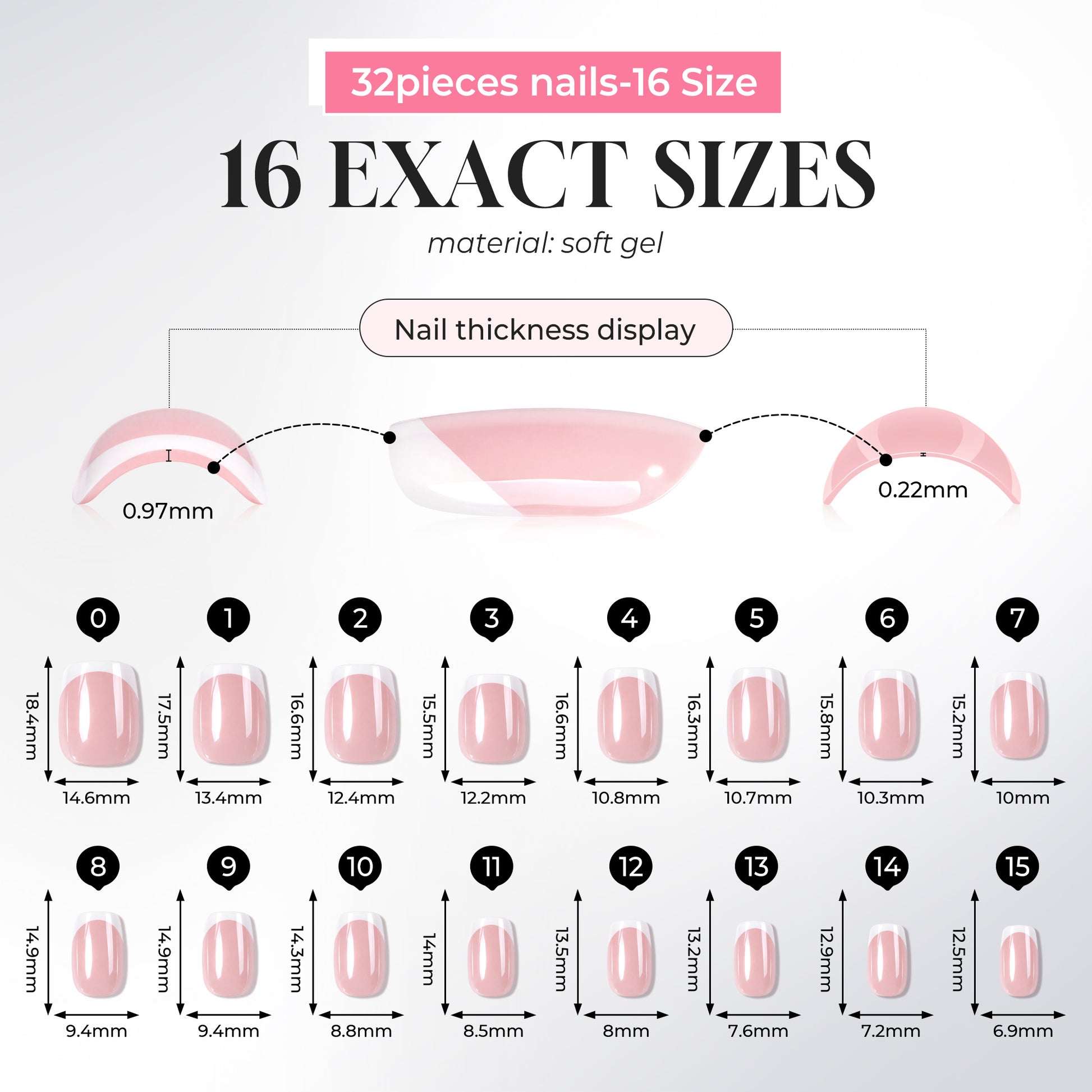 UNA GELLA silver mirror French press on nails in short squoval shape, 32-piece set for DIY nail art design.