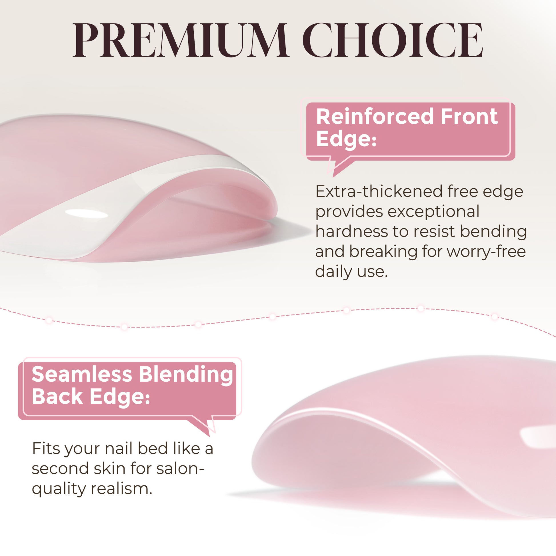 Reusable UNA GELLA Soft Gel Pink French Squoval Toenail Kit with 16 sizes, showing various press-on soft gel toenails in a kit.