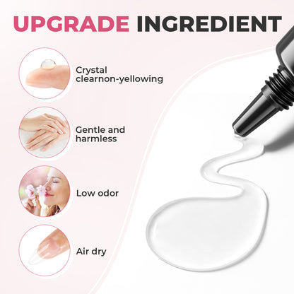 UNA GELLA ultra-strong gel nail glue 5-pack, 2ml each, quick-drying, long-lasting nail adhesive for professional nail applications